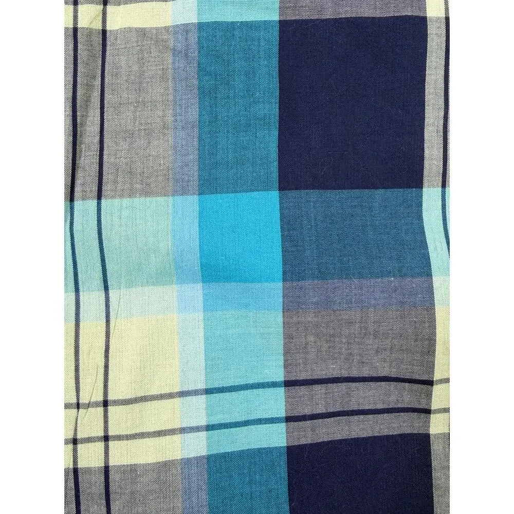 Oakley Men L Blue White Plaid Long Sleeve Button Front Casual Outdoor Shirt